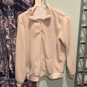 sherpa style quarter zip pullover